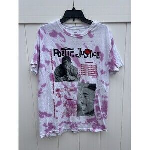 Tupac Shakur Portrait Poetic Justice Short Sleeve Shirt Tie Dye Size Small